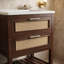 Meuble-lavabo compact 24 po avec lavabo intégré en céramique, tiroir profond et tiroir basculant-130795839