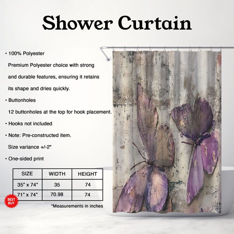 Tibbits Floral Shower Curtain, 74"H x 71"W