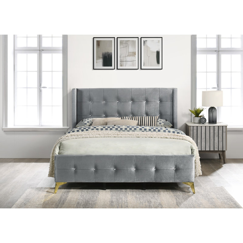 Paderborn Upholstered Bed, Silver Grey, Single (3')