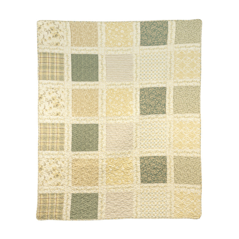 Donna Sharp Meadow Pieced Cotton Quilted Throw, 50" x 60"