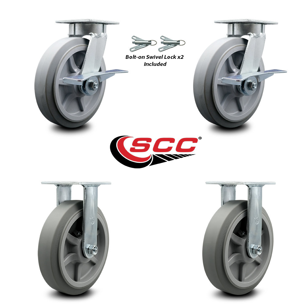 Service Caster 4 Piece Kingpinless Thermoplastic Caster Set | Wayfair