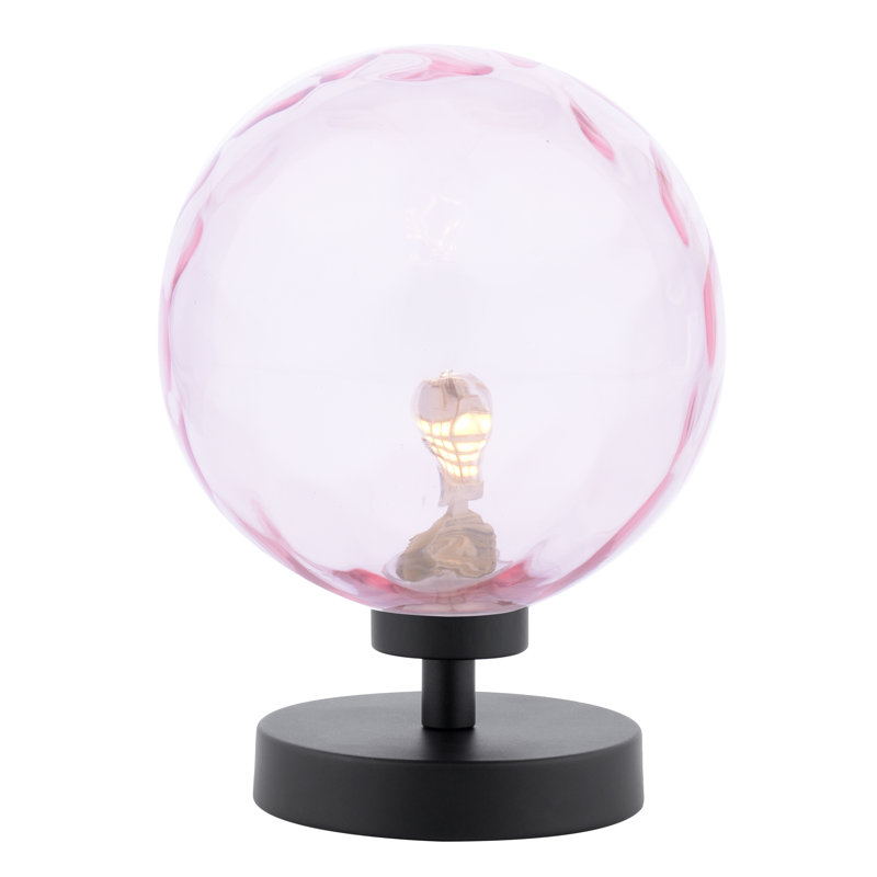 Metal Table Lamp Lamp, Pink, Matt Black