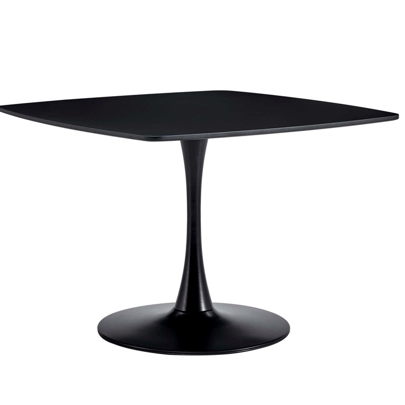Table de salle à manger 42,1 "Mid-Century pour 4 à 6 personnes avec plateau rond en MDF, table de salle à manger à piédestal, table basse de loisirs
