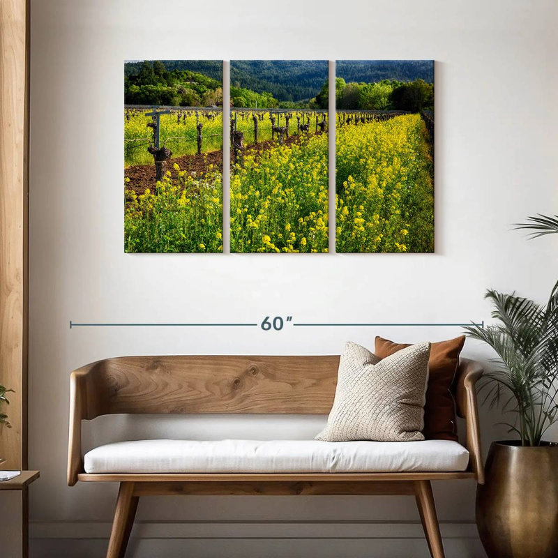 Moutarde jaune et vignes Alvord, H 28 po x l 45 po