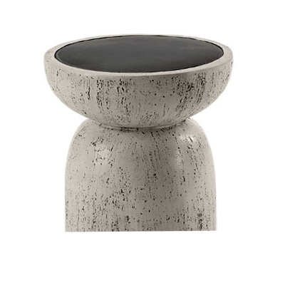 Natural Gray Finish Fiber Concrete Accent Table