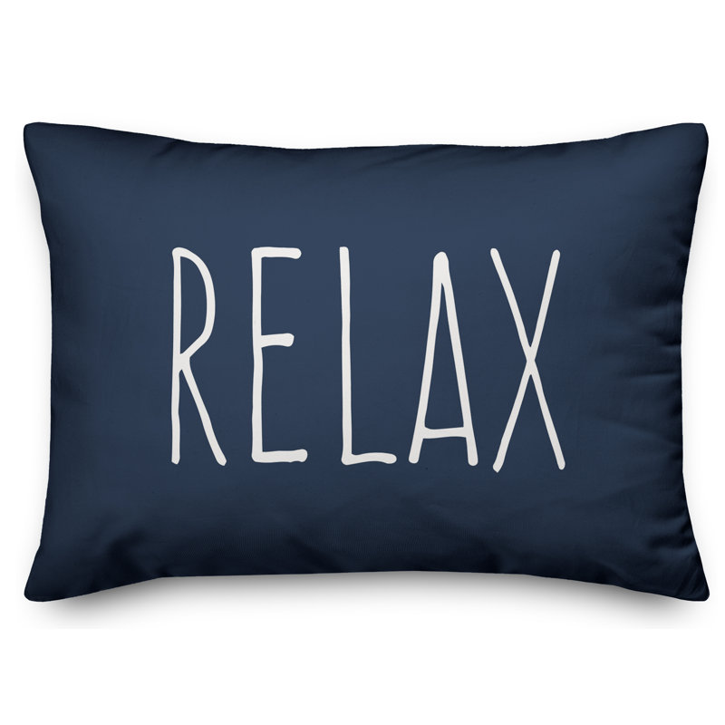  Relax Outdoor Rectangular Pillow Cover & Insert, Navy