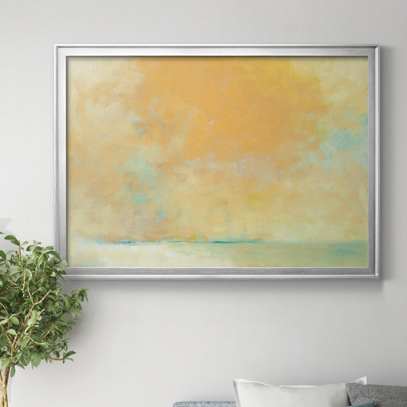 Tangerine - Peinture sur toile encadrée, Argent, H 26,5 po x l 36,5 po x P 1,5 po