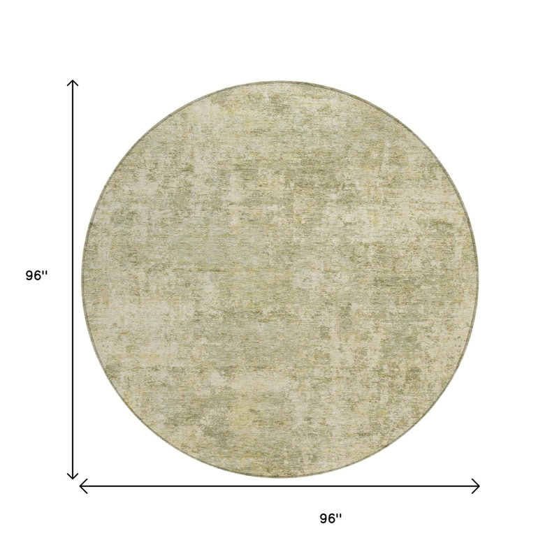 Tapis rond 8 po Sage And Beige