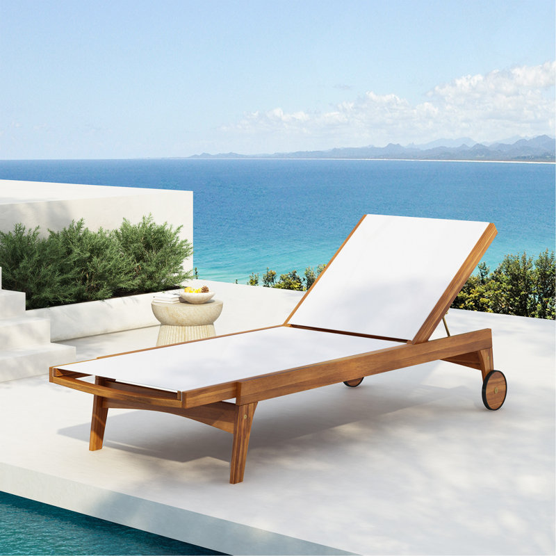 Outdoor Chaise Lounge, White