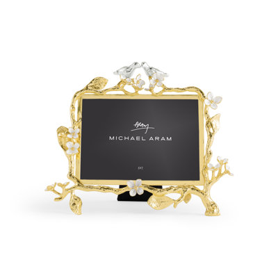 Lovebirds Silver & Gold Frame