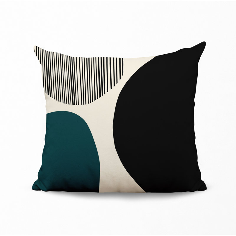 Jeté carré / extérieur en polyester Chamu, 16 po x 16 po, Émeraude