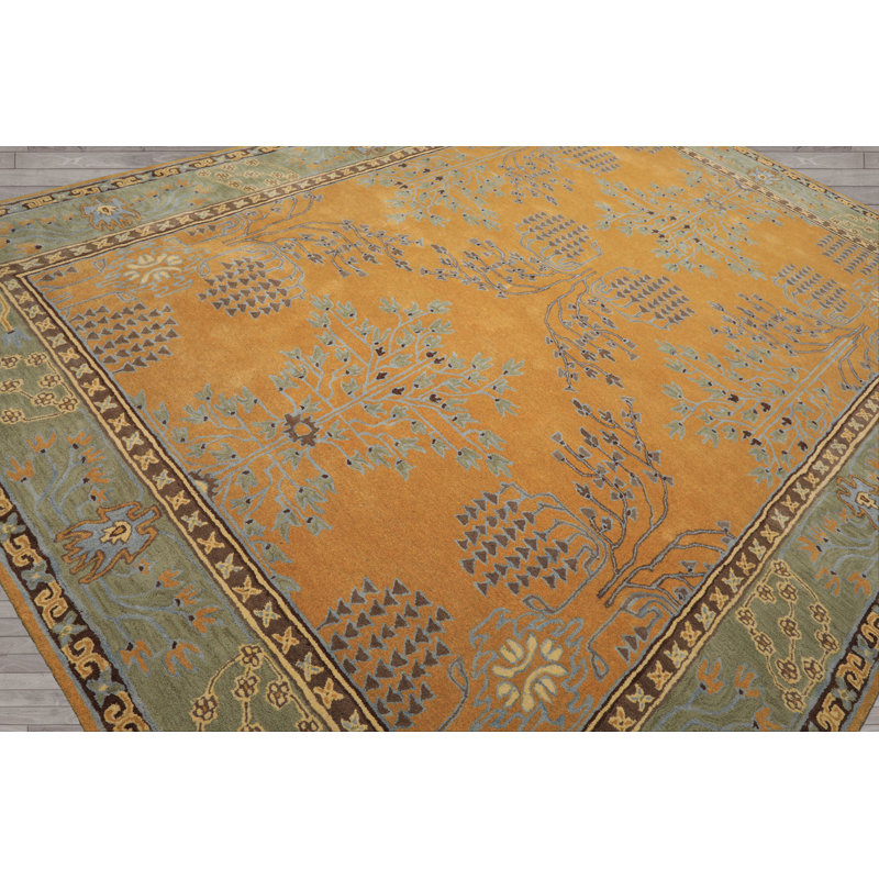 Tapis multicolore en laine touffeté à la main or et artisanat / Mission Donegal, Rectangle de 5 pi x 8 pi