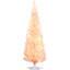 Arbre de Noël rose avec 160 lumières blanc chaud, 294 pointes floquées, 5 pi de hauteur, lumières ornementales de 59,1 po de hauteur et pointes pour