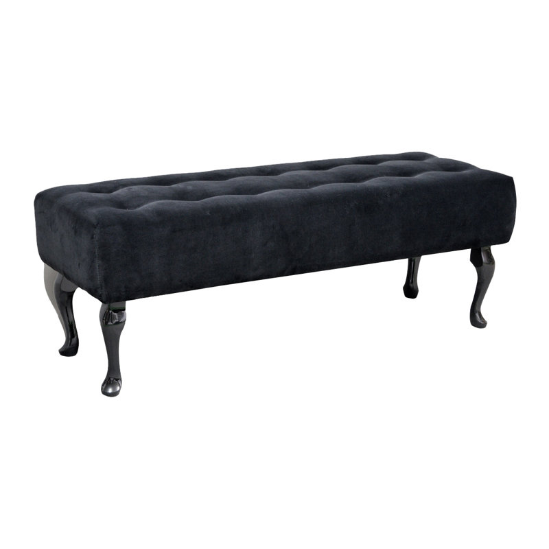 Glamour Upholstered Bench, Velour / Black