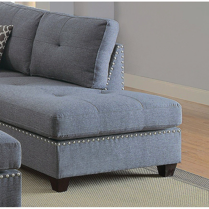 3 pièces Canapé modulaire gris et gris