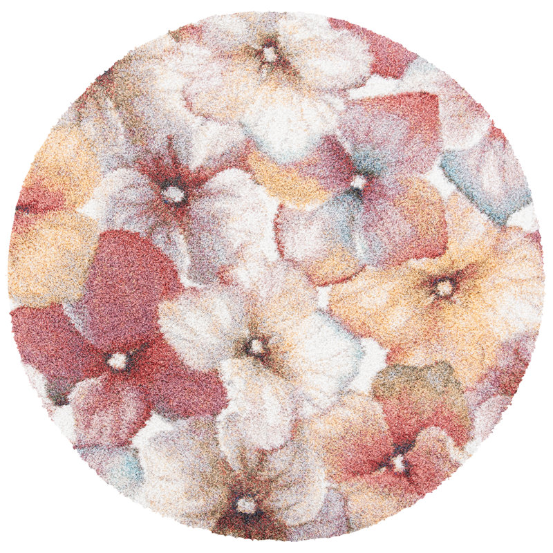 Subramanya Performance Floral Rug, Round 6'7"