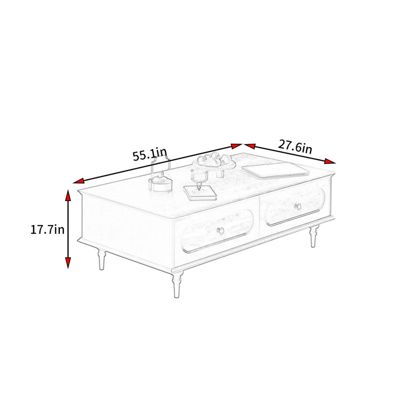 Table basse de style rétro minimaliste français