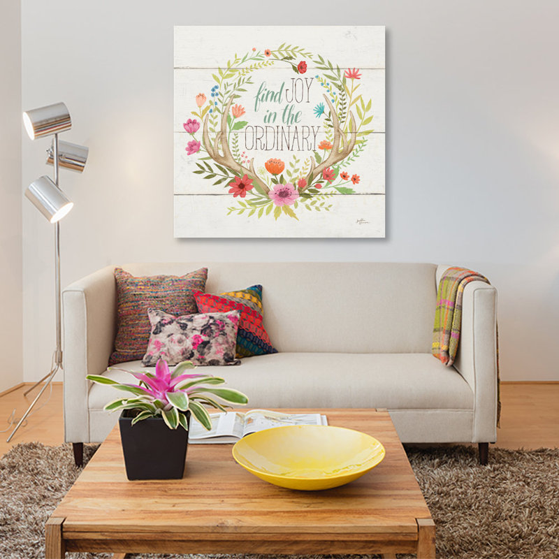 « rustique fleuri v », art textuel sur toile tendue, H 26 po x l 26 po x P 1,5 po, Pas de tapis, Toile tendue