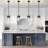 Levona 1-Light Kitchen Island Pendant, Hand-Blown Gradient Grey Water Glass, Height Adjustable-1352255196-1359453733