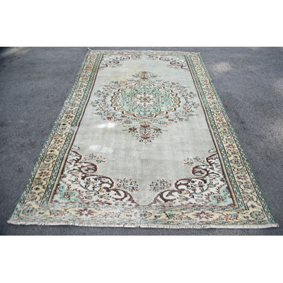 Tapis beige de luxe, tapis rétro, tapis turcs, tapis tendance, grands tapis de 5,9 x 9,2 pi