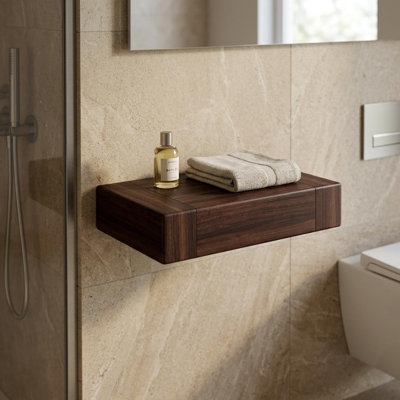 Tablette flottante 12 "en bois massif espresso