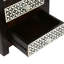 Table d'appoint 3 tiroirs en noyer foncé