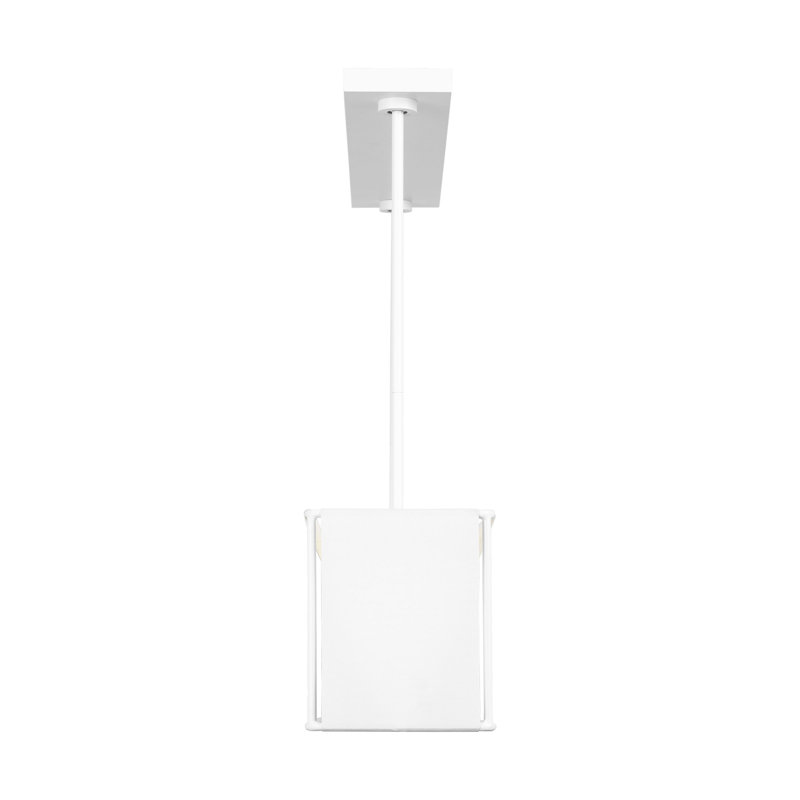 Kelly Wearstler Velero 1 Light Dining Room Chandelier With White Silkscreen Tempered Shade, Soft Linen