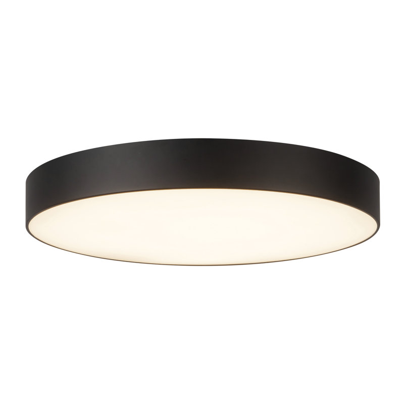 Cherylene 11-in Black dimmable LED Flush Mount, Matte Black