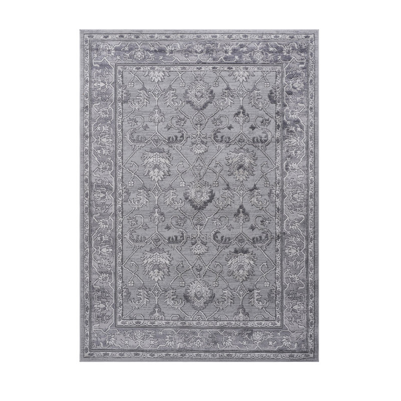 Grey/Oriental Non-Shedding Living Room Bedroom Dining Home Office Stylish And Stain Resistant Area Rug, Rectangle 7'9" x 10'