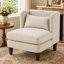 Fauteuil d'appoint moderne en velours côtelé Ellvorn, fauteuil de salon rembourré avec coussin à ressorts ensachés, siège réversible, housse amovible, coussin assorti et pieds en bois de couleur espresso-639075723