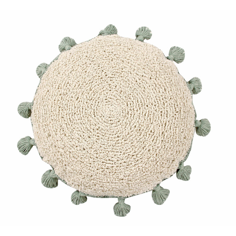 Circle Circular Pillow Cover & Insert, Green