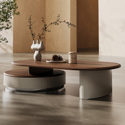 Table basse en noyer manufacturé