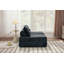 Canapé d'angle modulaire, tissu noir 2 pièces, appuie-tête ajustable-274887747