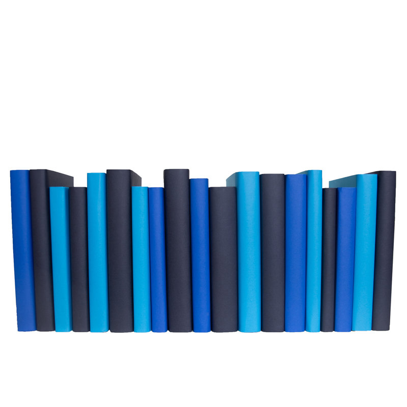 Livres décoratifs - livres sur papier denim - livres bleus au pied
