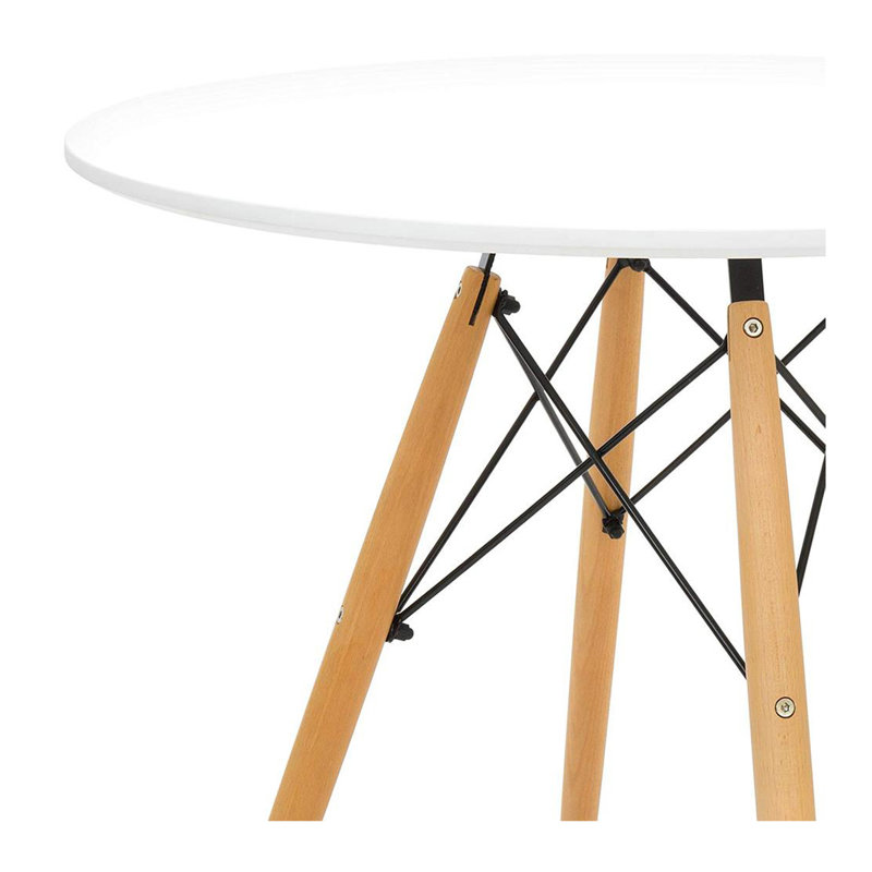 Round Solid Wood Base Dining Table