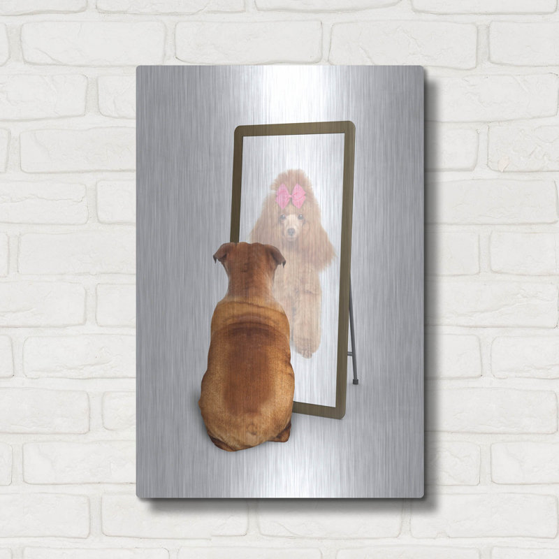 Art mural en métal luxueux «Mirror View» par John Hovenstine, 16 po x 24 po, H 24 po x l 16 po