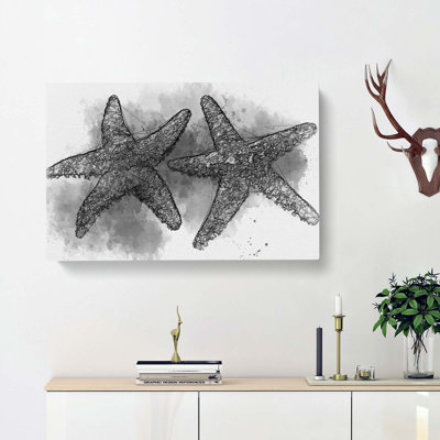 Two Starfish in Abstract - Wrapped Canvas