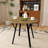 35.43 Inch Round Dining Table, Small Circle Kitchen Table With Metal Black Legs