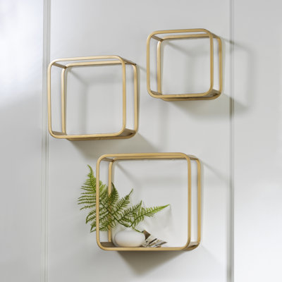 Aeesha 3 Piece Cube Iron Cube Shelf