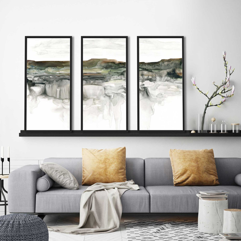 "River Flow" par Carol Robinson, reproduction sur toile flottante 3 pièces, H 41,5 po x l 64,5 po x P 2 po