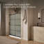 Elate Sliding Shower Door, 70-1/2" H x 56-1/4 - 59-5/8" W, With 1/4" Thick Crystal Clear Glass With Rectangular Grille Pattern-300507498