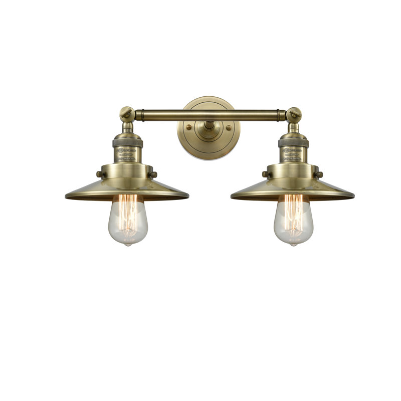 Éclairage pour salle de bain à intensité variable 2 lumières Gault, Laiton antique, Ampoule DEL 6 watts Vinage