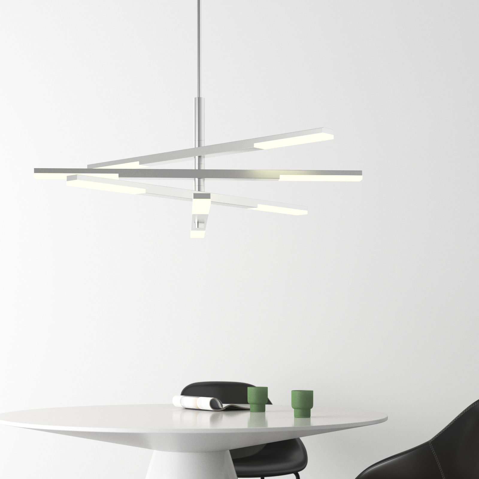 Erik 8 - Light Chandelier, Brushed Aluminum