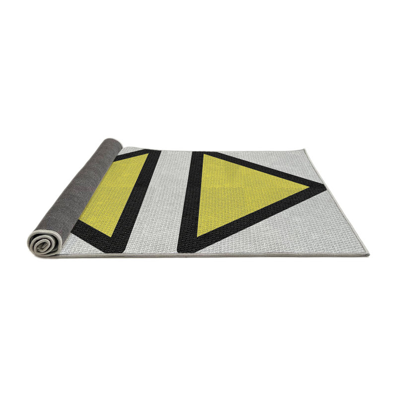 Tapis décoratif jaune Scaife, Rond 6 pi
