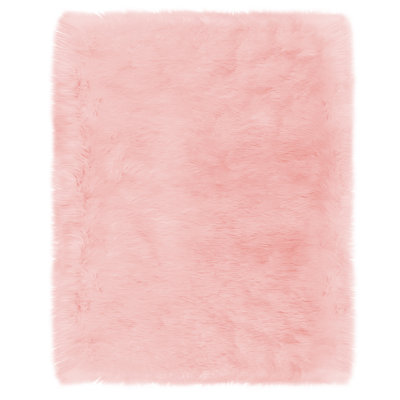 Tapis rose à poils longs Halle-Mia