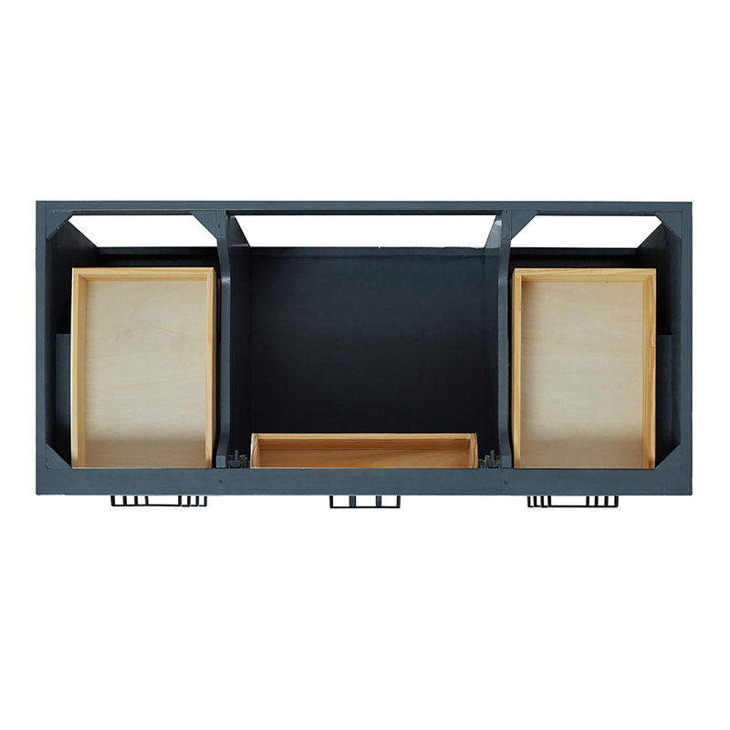 48" Single Bathroom Vanity Base Only, Midnight Blue, Matte Black