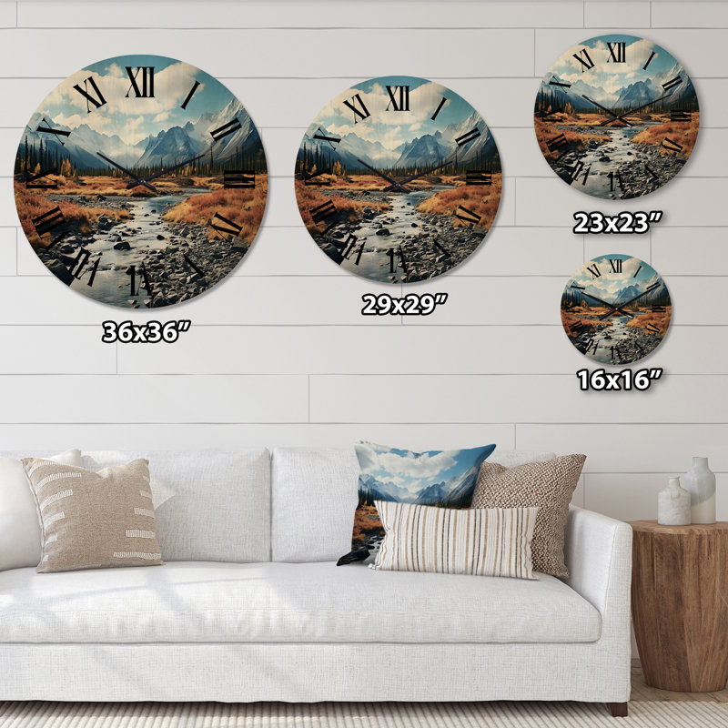 Grande horloge murale Canada Yukon Wilderness III - Paysages, Grand
