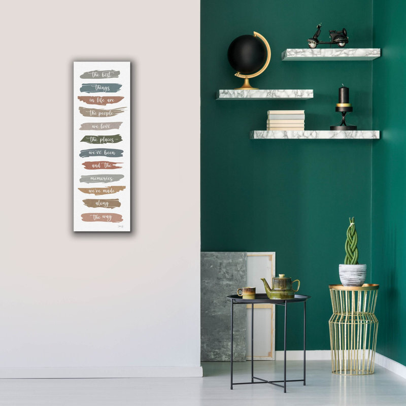 Trinx «The Best Things in Life» par Marla Rae, art mural sur toile, 12 po x 36 po, H 36 po x l 12 po