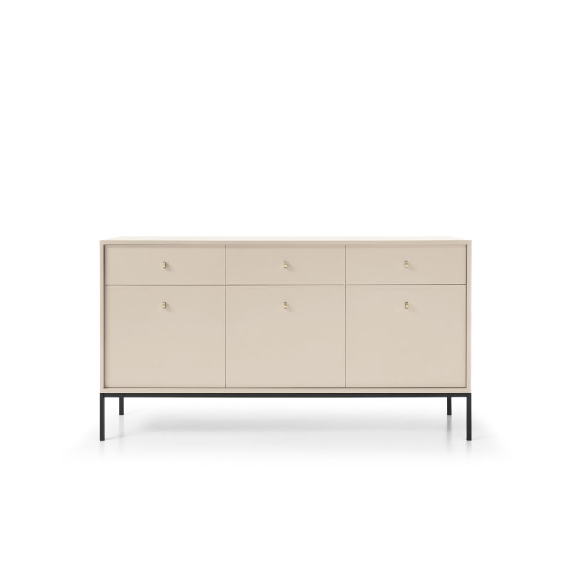 Carmesha 154cm W 3 - Drawer Chest of Drawers, Beige