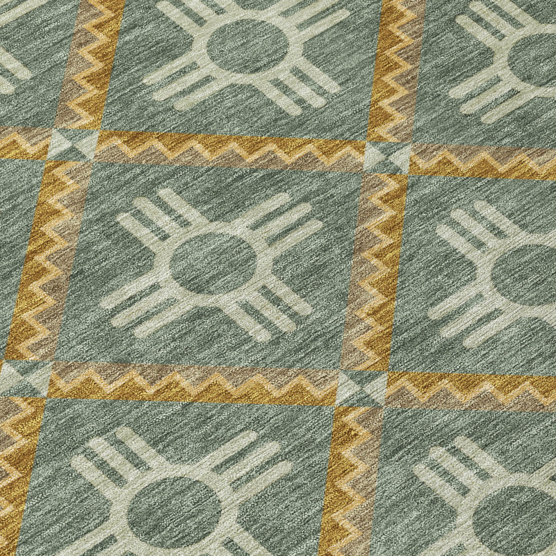 Machine Washable Indoor/Outdoor Chantille ACN2686 Geometric Rug, 2'6" x 3'10", Basil